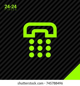 buttons phone line vector icon