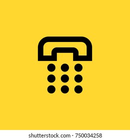 buttons phone line vector icon
