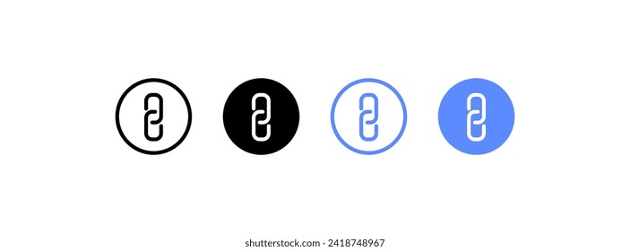 Buttons pin icons. Paper clips icons. Silhouette and flat style. Vector icons