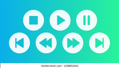 Buttons for player play, stop, pause, fast forward ant etc Vector illustration