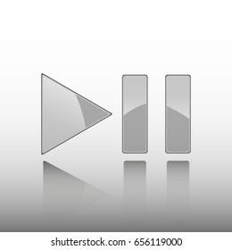 buttons for player: stop, play, pause. Vector illustration.