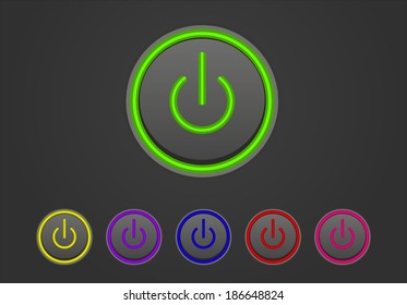 Buttons Power Stock Vector (Royalty Free) 186648824 | Shutterstock