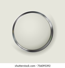 The buttons are round and convex. On a metal base.