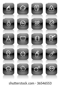 Buttons for science. Icons for websites and interface elements. Vector illustration.