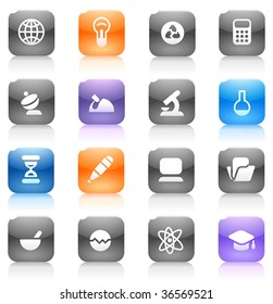 Buttons for science. Icons for websites and interface elements. Vector illustration.