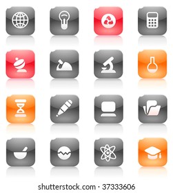 Buttons for science. Icons for websites and interface elements. Vector illustration.