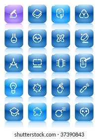 Buttons for science. Icons for websites and interface elements. Vector illustration.