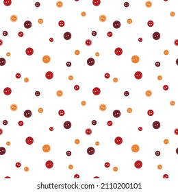 Botones Patrón sin inconvenientes con elementos dibujados a mano. Fondo vectorial para sastre, costurera, atelier, diseño de moda