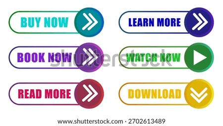 Buttons set collection. Web click elements. Call action Vector. Interface graphic buttons.