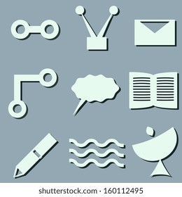 Buttons set communication and information