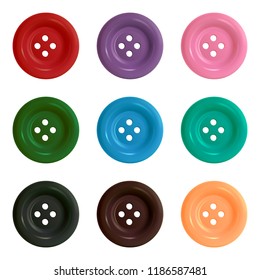 Buttons. Set of multicolored buttons. Vector illustration.