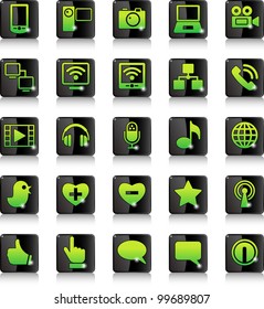 buttons with a set of network icons