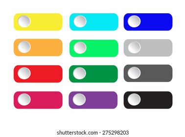 buttons set vector illustration in different color 