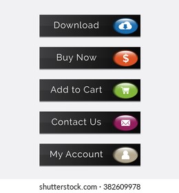 Buttons set for web element or web design