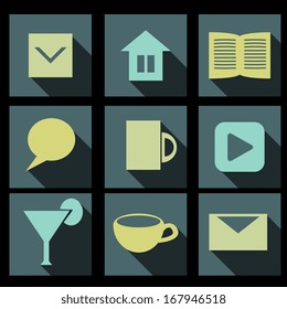 Buttons set with web icons