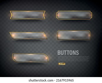 Buttons set web steel on background color black 