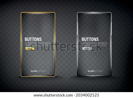 Buttons set web steel on background color black 