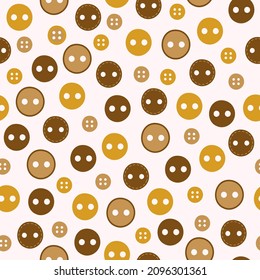  Botones para coser un patrón sin fisuras dibujados a mano sobre el fondo de la luz. Impresión simple y a la moda para el diseño de papel, textiles y tejidos