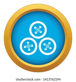 Buttons for sewing icon blue vector isolated on white background for any design