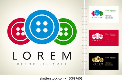 Buttons - sewing item. Vector logo.