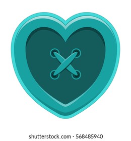 Buttons sewing silhouette hearts set vintage style shirt clothing vector illustration colorful isolated object
