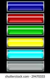 Buttons in a silver frame. Vector. Without mesh.