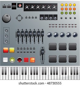 buttons and sliders vector set