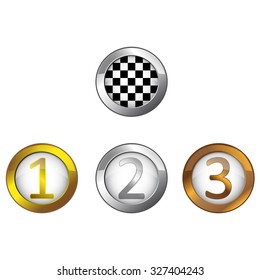 Buttons spherical podium for race