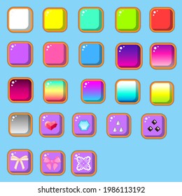 buttons  square for games colors  rainbow 
