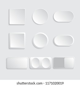 Buttons Switches Set White Color Vector Stock Vector (Royalty Free ...