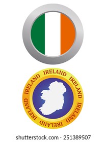 buttons as a symbol of Ireland flag and map on a white background