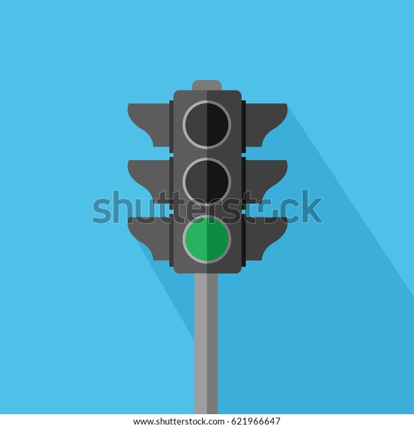 buttons in traffic light sign illustration. walk, run, drive & go for