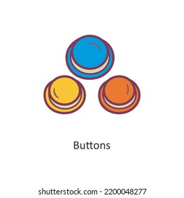 Botones vectorial contorno Icono Icono Ilustración Diseño. Símbolo de juego en el fondo blanco Archivo EPS 10