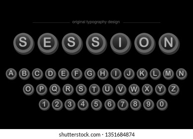 Buttons vector typography font design