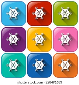 Buttons for a weather forecast on a white background 