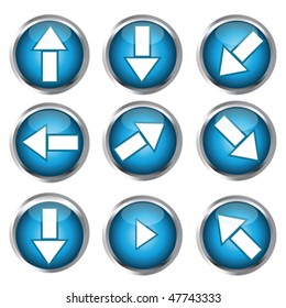 Buttons for web design, arrow icon set