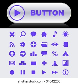 Buttons for web design. Vecor set.