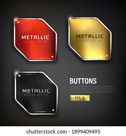 Buttons web steel on background color black