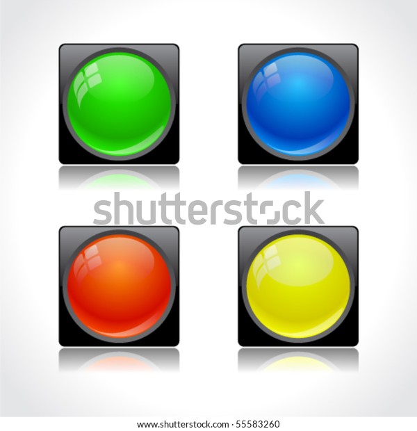 Buttons Web Vector Stock Vector (royalty Free) 55583260 