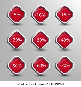 Buttons for website discounts. Vector  illustration 