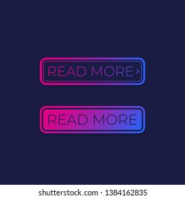 buttons for website, Read more, dark design