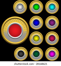 Buttons with wide boards. Vector. Without mesh.
