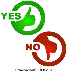 Buttons with yes and no.