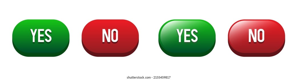 Buttons Yes No 3d Buttons Isolated Stock Vector (Royalty Free