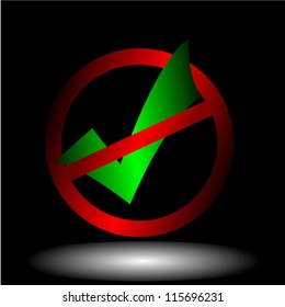 Buttons yes and no on a black background