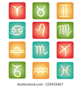 Buttons with zodiac signs for web