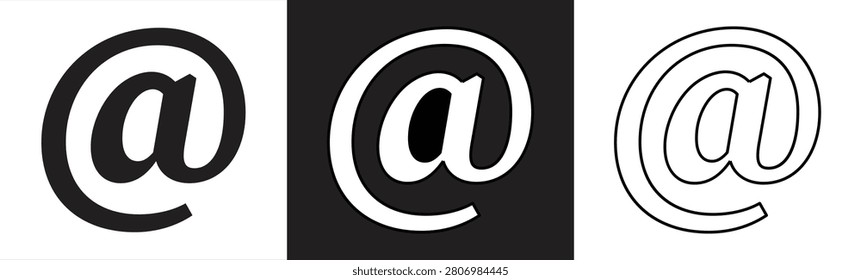 Button-style email address icon featuring a modern design, displaying symbols for contact, username, mail, and digital communication. Vector illustration.