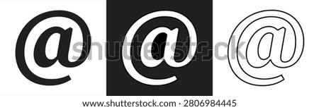 Button-style email address icon featuring a modern design, displaying symbols for contact, username, mail, and digital communication. Vector illustration.