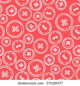 buttons.Vector seamless pattern. Endless texture can be used for wallpaper,printing on fabric, paper, scrapbooking.