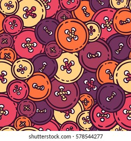buttons.Vector seamless pattern. Endless texture can be used for wallpaper,printing on fabric, paper, scrapbooking.
